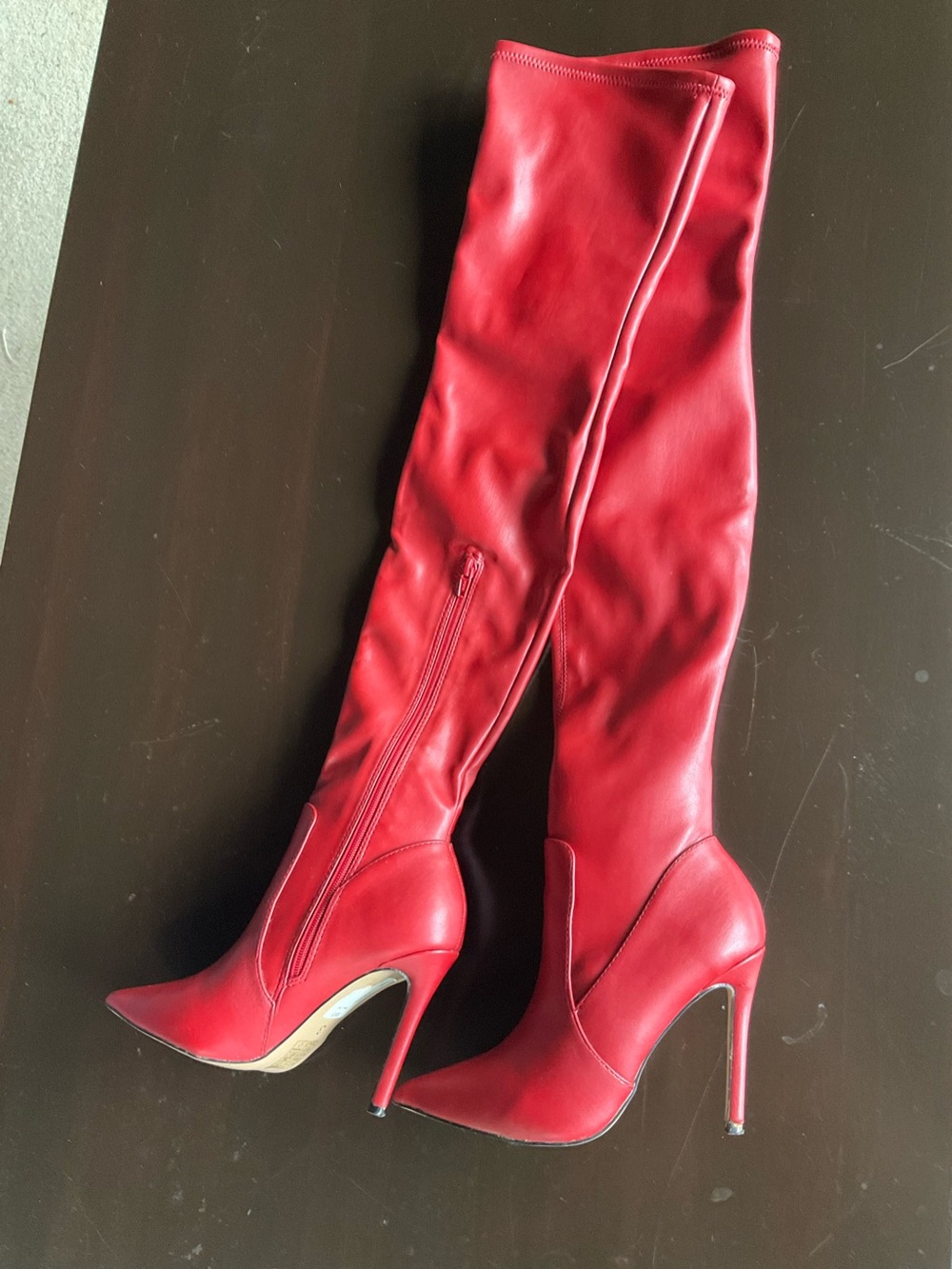 River Island Thigh High Red Boots